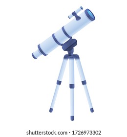 Icono de telescopio residencial. Dibujo del icono vectorial del telescopio casero para diseño web aislado en fondo blanco