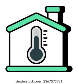 Home temperature icon, editable vector 