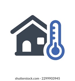 Home temperature icon, Vector Graphics