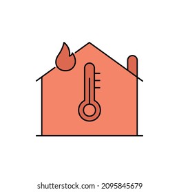 Home temperature measurement icon vector
