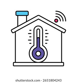 Home Temperature Vector Filled outline illustration style icon. EPS 10 file