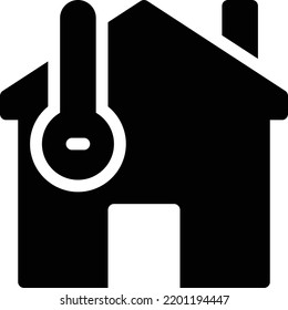 temperatura del hogar Ilustración vectorial en un fondo transparente.Símbolos de calidad premium.Icono vector glifos para el concepto y diseño gráfico.