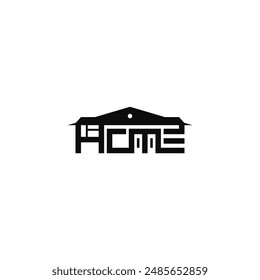 Home text, typography logo design.
