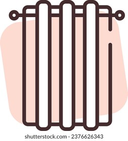 Home textile blinds, illustration or icon, vector on white background.