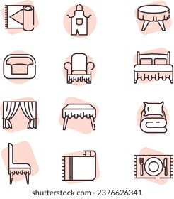 Home textile, illustration or icon, vector on white background.