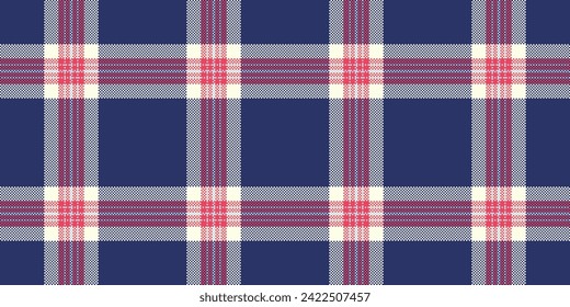 Home texture fabric pattern, choose textile seamless background. Bedroom tartan check plaid vector in blue and light color.