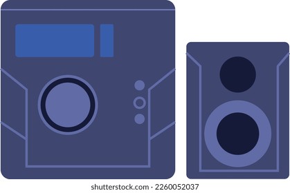 Home theater audio system. Sound speaker icon isolated on white background