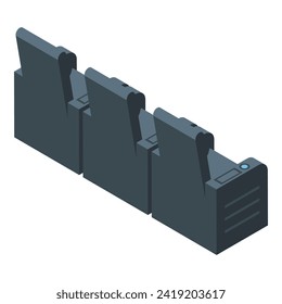 Home theater chairs icon isometric vector. Movie sound. Cinema stereo