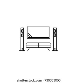 Home theater, cinema in flat icon on white background