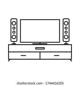 Home Theater Design Vector Illustration Editable Stock Vector (Royalty ...