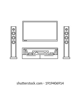home theater design. vector illustration color editable