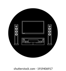 home theater design. vector illustration color editable