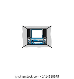 Home theater flat design vector