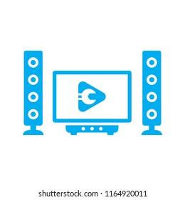 Home Theater Hack Service logo icon vector