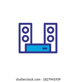 home theater icon color style design