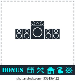 Home theater icon flat. Simple vector symbol and bonus icon