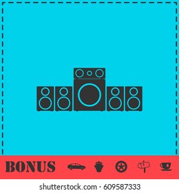 Home theater icon flat. Simple vector symbol and bonus icon