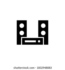 home theater icon glyph style design