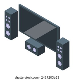Home theater icon isometric vector. Sound audio center. Cd digital