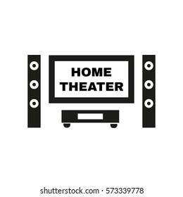 Home theater icon. TV, movie symbol. Flat design. Stock - Vector illustration