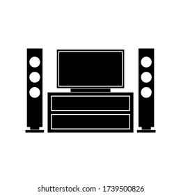 Home Theater icon, TV sign design. TV Stand. Video Player, Video box,Game Console.