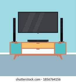 Home theater image. home entertainment - Vector illustration