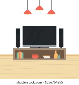 Home theater image. home entertainment - Vector illustration