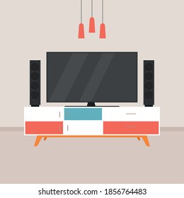 Home theater image. home entertainment - Vector illustration