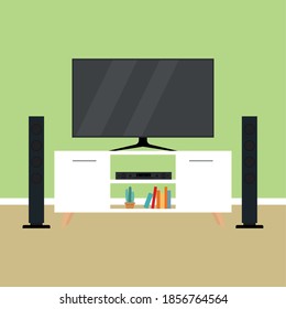 Imagen del teatro en casa. entretenimiento en casa - Ilustración de vectores