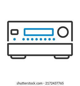Home Theater Receiver Icon. Editable Bold Outline With Color Fill Design. Vector Illustration.