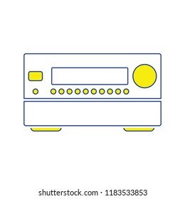 Home theater receiver icon. Thin line design. Vector illustration.