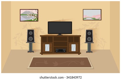 Home theater room vector