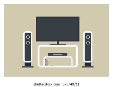 home theater set simple illustration