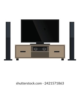 Home theater speaker icon cartoon vector. Movie family. Watch cinema