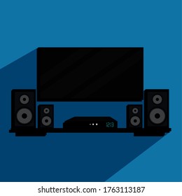 Home theater system. Home entertainment - Vector illustration