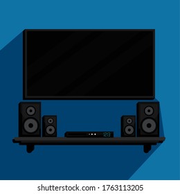Home theater system. Home entertainment - Vector illustration