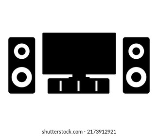 Home theater system icon. TV set symbol. Creative Home theater icon