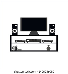 Home theater system icon. Vector illustration