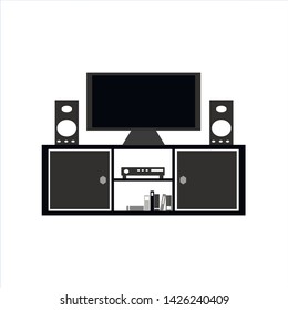 Home theater system icon. Vector illustration
