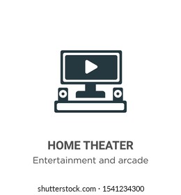 Home theater vector icon on white background. Flat vector home theater icon symbol sign from modern entertainment and arcade collection for mobile concept and web apps design.