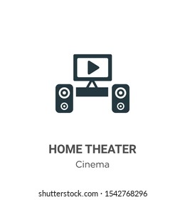 Home theater vector icon on white background. Flat vector home theater icon symbol sign from modern cinema collection for mobile concept and web apps design.