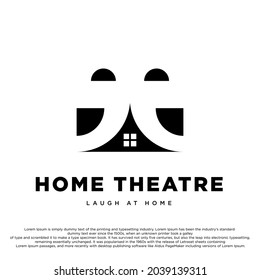 Home theatre creative logo design. Theatre And House Drama Logo Design Vector Template