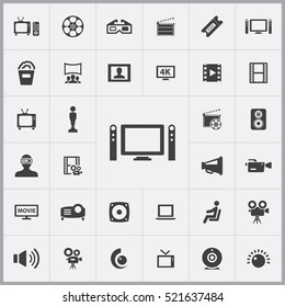 Home Theatre Icon. Cinema Icons Universal Set For Web And Mobile