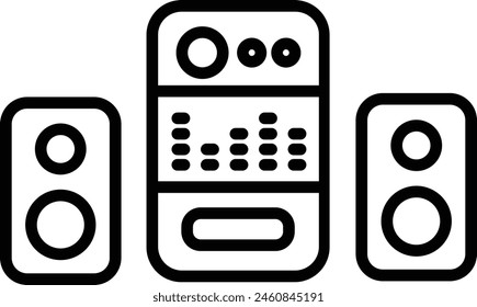 Home theatre outline icon vector illustrations