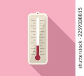 Home thermometer icon flat vector. Smart consumption. Digital tablet