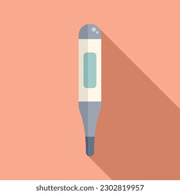 Vector plano de icono del termómetro residencial. Cheque nasal. Enfermero médico