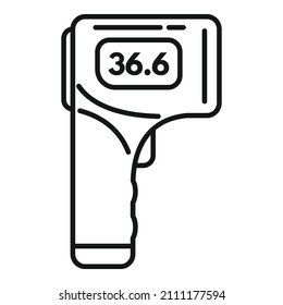 Home thermometer icon outline vector. Digital temperature. Medical fever