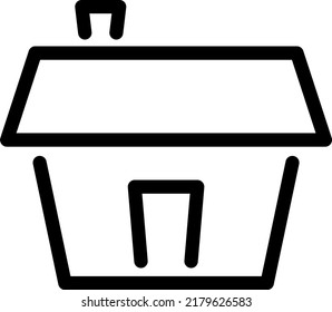 Startseite, dünne Linie Symbol einzeln auf weißem Hintergrund.
