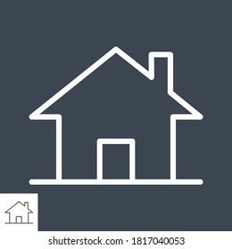 Home Thin Line Vector Icon. Flat icon isolated on the black background. Editable EPS file. Vector illustration.