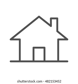 Home Thin Line Vector Icon Isolated on the White Background.